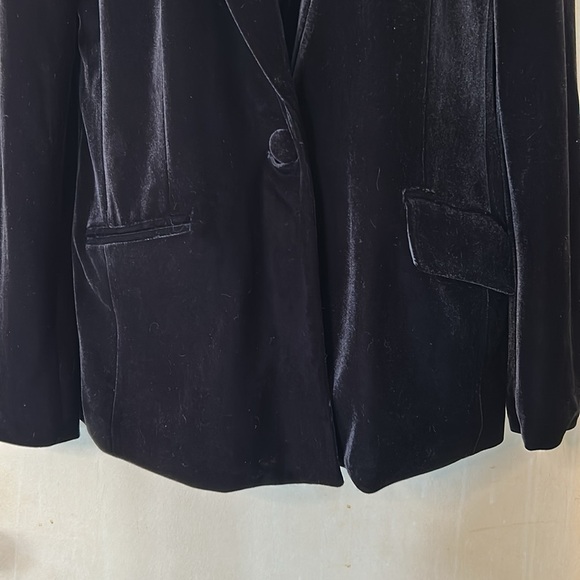 INC International Concepts Black Velvet Jacket Sz M - Picture 3 of 12